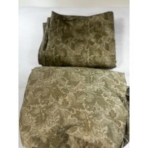 Waverly KEEPSAKE ROSE Queen Fitted & Flat Sheet 100% Cotton Sateen Green